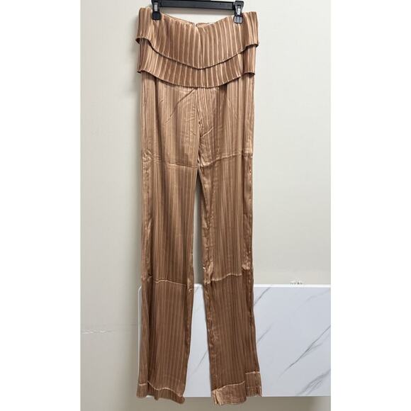 Andrea Iyamah Linea Toffee Pleated Pants Women’s Size Small - Picture 4 of 8